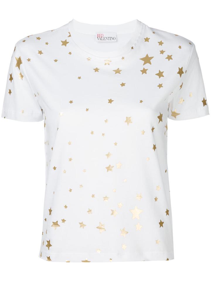 Red Valentino - Star Print T-shirt - Women - Cotton - L, White, Cotton