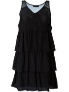 Twin-set Lace Detail Mini Dress, Women's, Size: Large, Black, Silk/polyamide/polyester