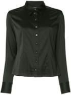 Chanel Vintage Silk Cc Button Shirt - Black