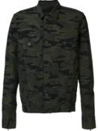 En Noir Camouflage Denim Jacket, Men's, Size: Xl, Green, Cotton/spandex/elastane