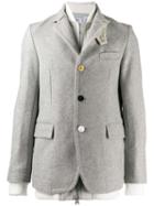 Sacai High Neck Tailored Jacket - Grey