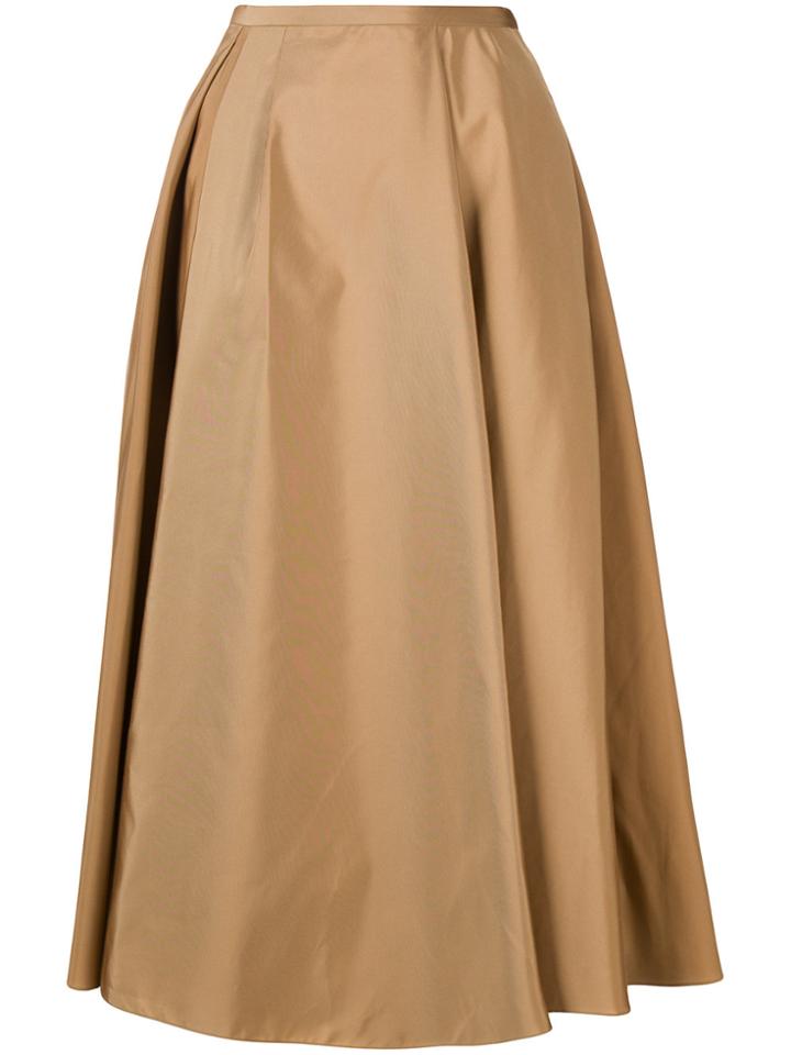 Rochas Pleated A-line Skirt - Brown
