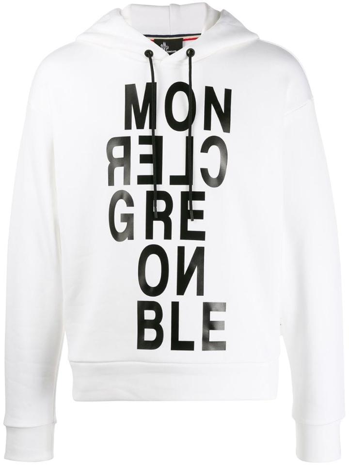 Moncler Grenoble Printed Logo Hoodie - White