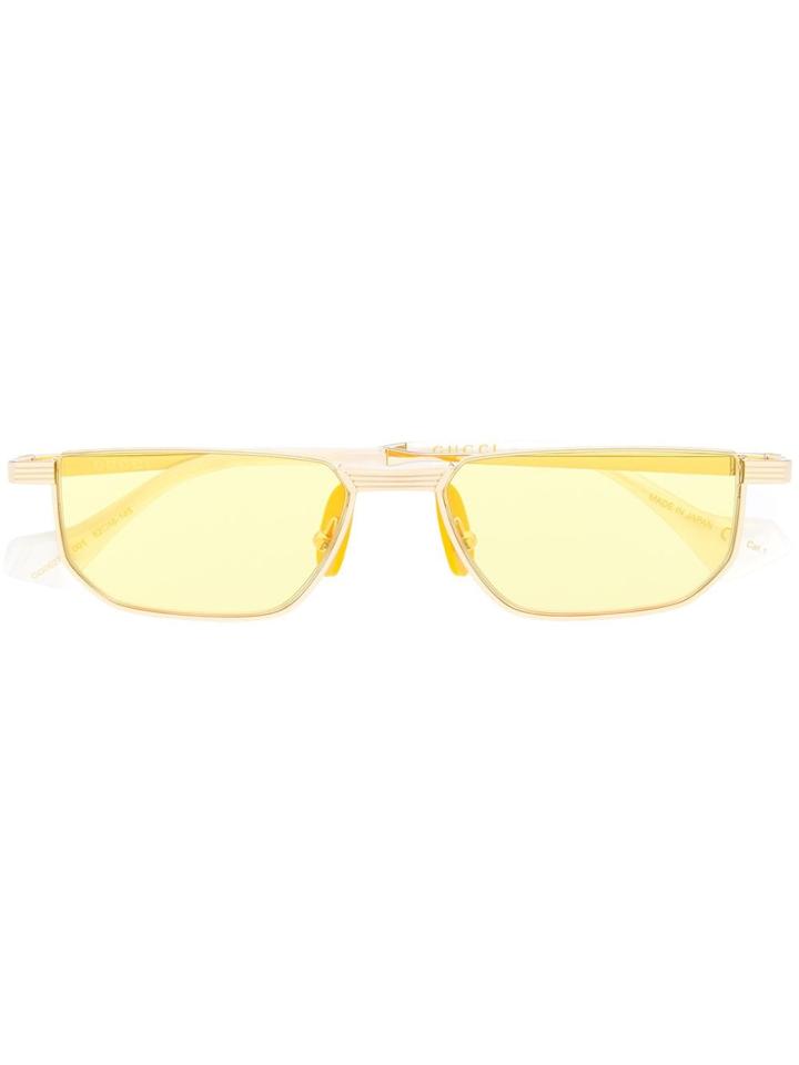 Gucci Eyewear Slim Rectangular Frame Sunglasses - Yellow