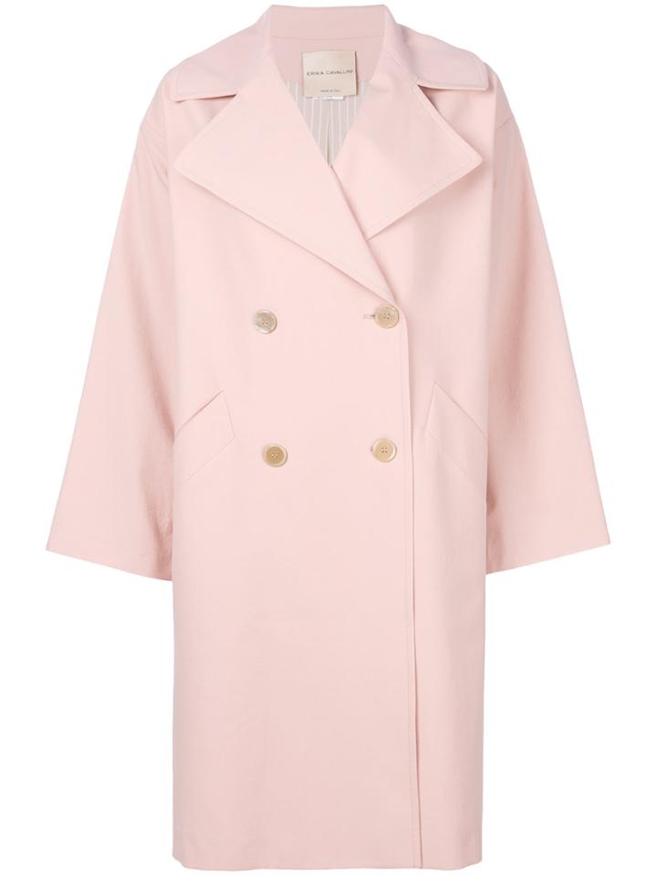 Erika Cavallini Double Breasted Coat - Pink & Purple