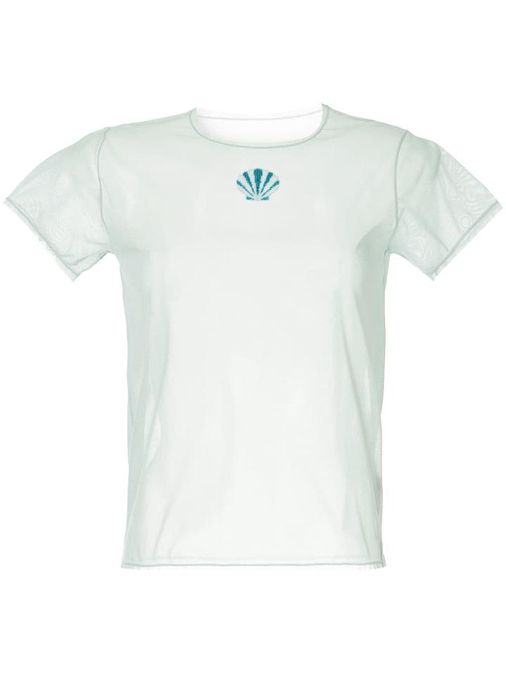 Tu Es Mon Trésor Shell Mesh T-shirt - Blue