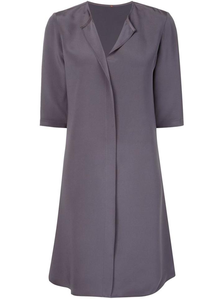 Peter Cohen Silk Shirt Dress, Women's, Size: S, Grey, Silk