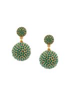 Oscar De La Renta Pavé Dome Earrings - Green
