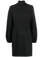 Erika Cavallini Bishop-sleeves Turtleneck Dress - Black