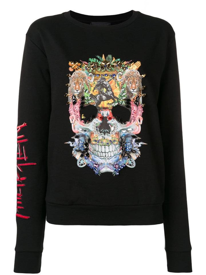 Philipp Plein Embellished Skull Sweatshirt - Black