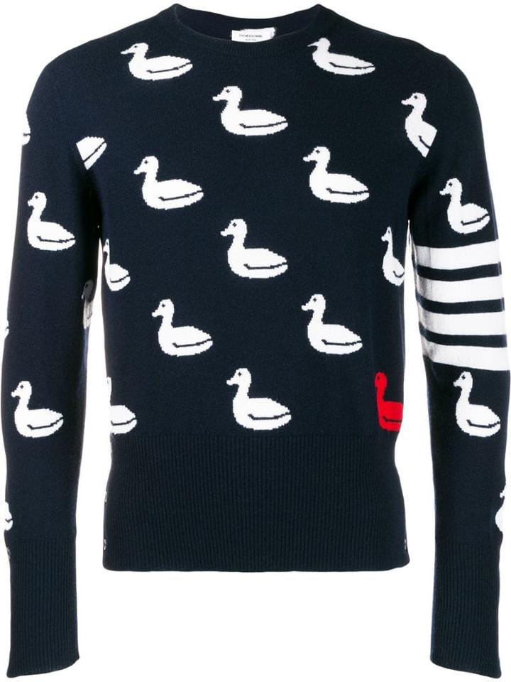 Thom Browne Duck Intarsia-knit Jumper - Blue