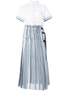 Sacai Pleated Two Part Dress - White