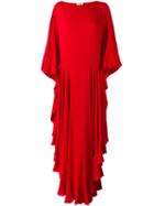 Lanvin Ruffle Design Maxi Dress, Women's, Size: 36, Red, Acetate/silk
