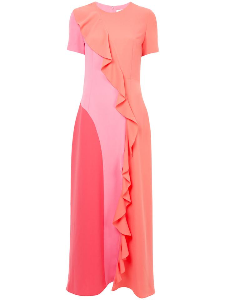 Goen.j Paneled Ruffle-trimmed Dress - Pink & Purple