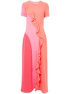 Goen.j Paneled Ruffle-trimmed Dress - Pink & Purple