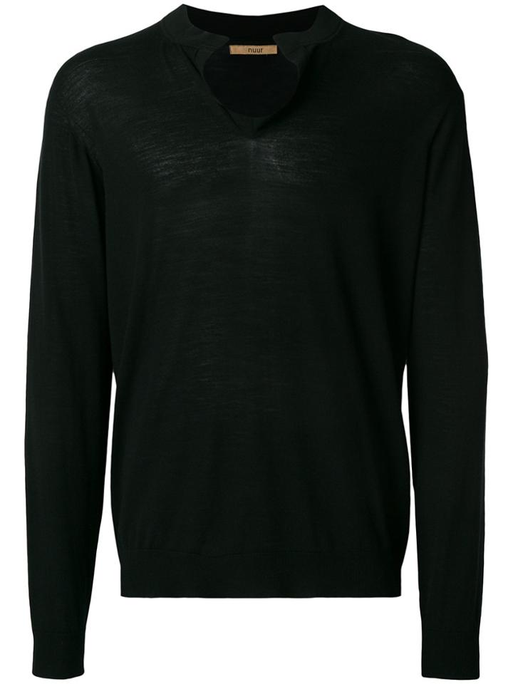 Nuur Slot Neckline Jumper - Black