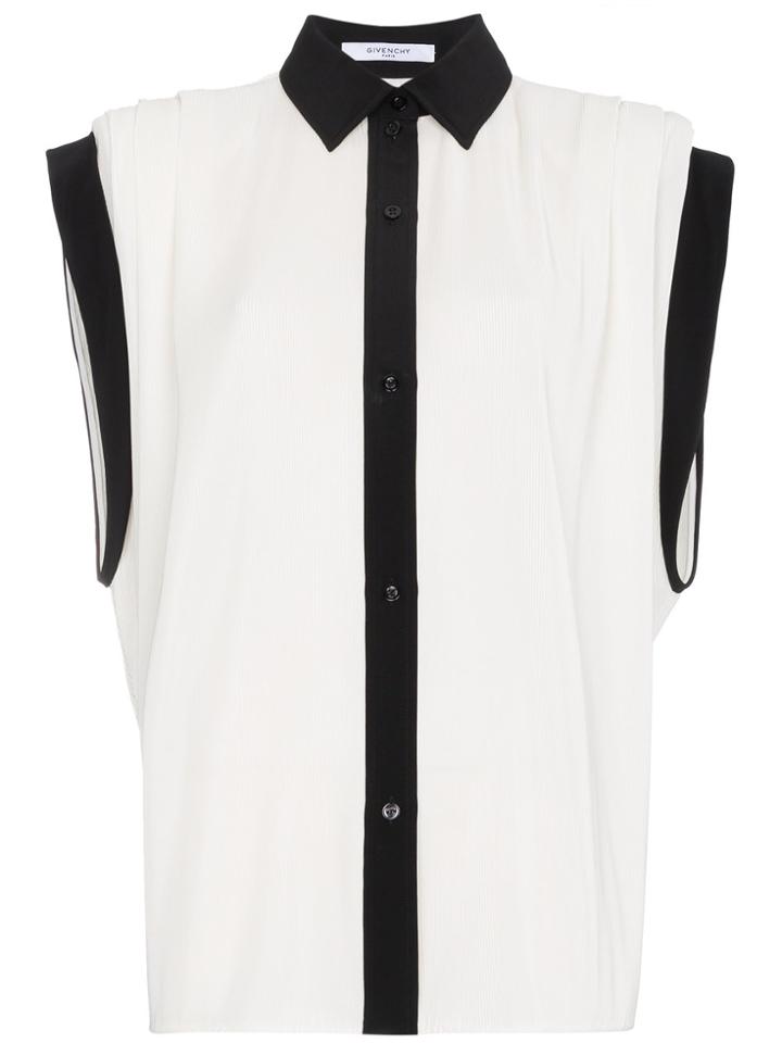 Givenchy Silk Batwing Short Sleeve Shirt - White
