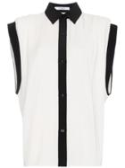 Givenchy Silk Batwing Short Sleeve Shirt - White