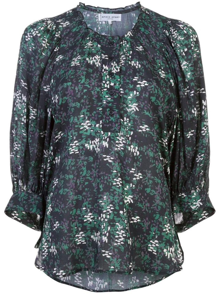 Apiece Apart Floral Shift Blouse - Black