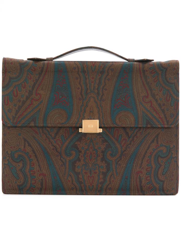 Christian Dior Vintage Paisley Print Clutch Bag - Brown