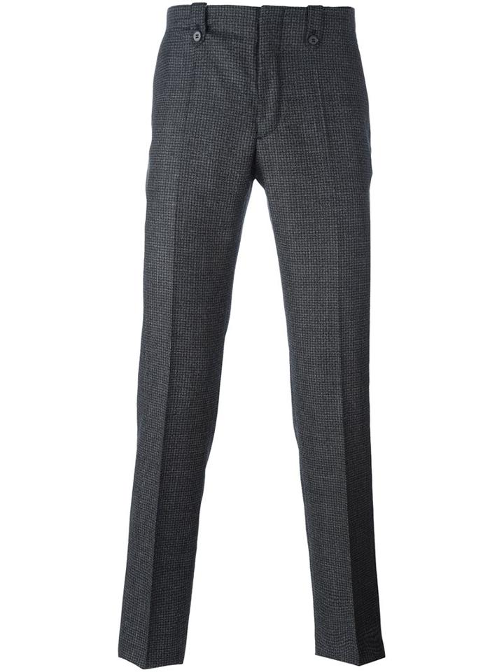 Maison Margiela Checked Tailored Trousers, Men's, Size: 46, Grey, Cotton/viscose/virgin Wool