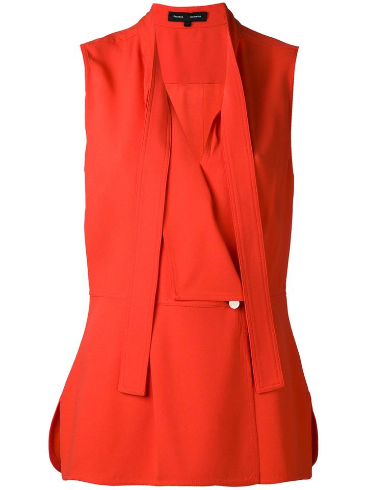 Proenza Schouler - Sleeveless Wrap Top - Women - Acetate/viscose - 8, Red, Acetate/viscose