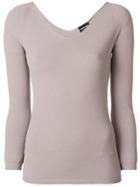 Giorgio Armani Scoop Neck Sweater - Pink & Purple