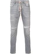 Represent Drawstring Distressed Detail Jeans - Grey