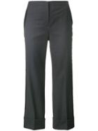 Nº21 Tailored Cropped Bootcut Trousers - Grey