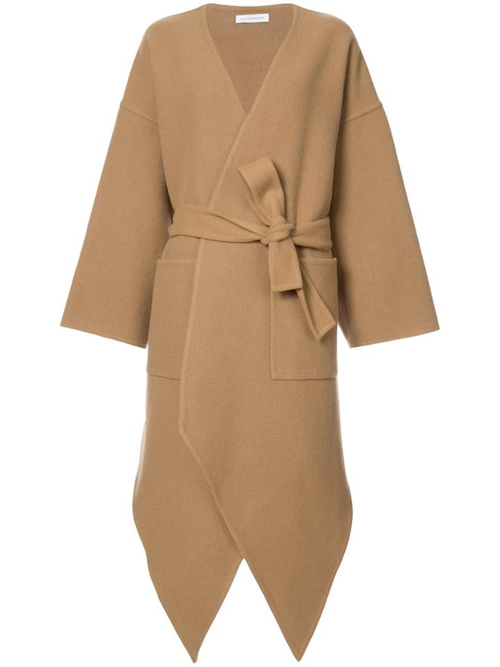 Jw Anderson Cashmere Asymmetric Coat - Brown