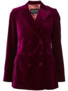Etro Double-breasted Fitted Blazer - Pink & Purple