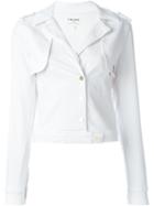 Frame Denim Le Crop Jacket, Women's, Size: M, White, Cotton/spandex/elastane/polyester
