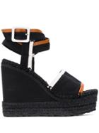 Pierre Hardy Leather Trim Wedge Sandals - Black
