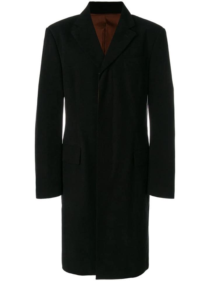 Jean Paul Gaultier Pre-owned Concealed Fastening Midi Coat - Black
