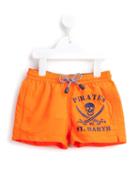 Mc2 Saint Barth Kids Tender Pirate Swimming Shorts, Toddler Boy's, Size: 4 Yrs, Yellow/orange