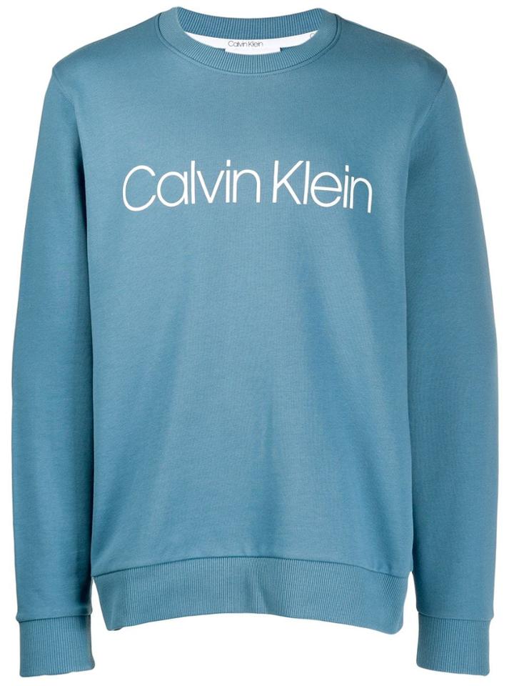 Calvin Klein Logo Printed Sweater - Blue