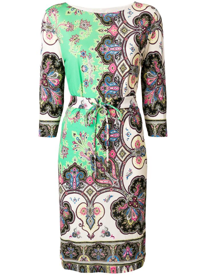 Etro Mixed Print Shift Dress - Nude & Neutrals