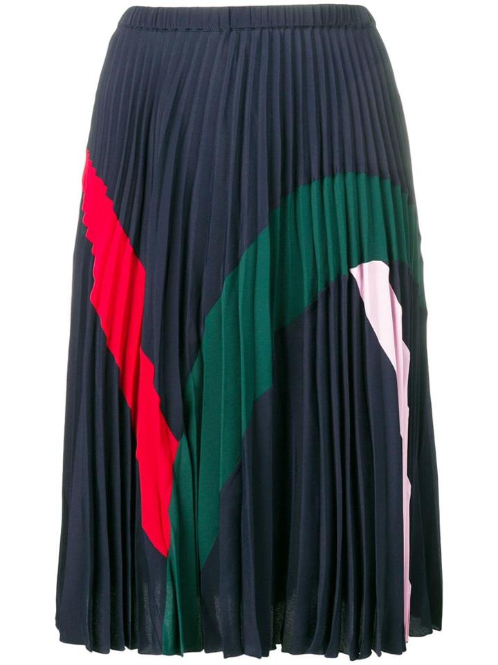 Iceberg Colourblock Pleated Skirt - Blue