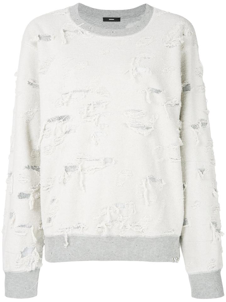 Diesel Ripped Sweatshirt - Nude & Neutrals