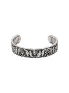 Gucci Bracelet With Double G And Leaf Motif - Silver