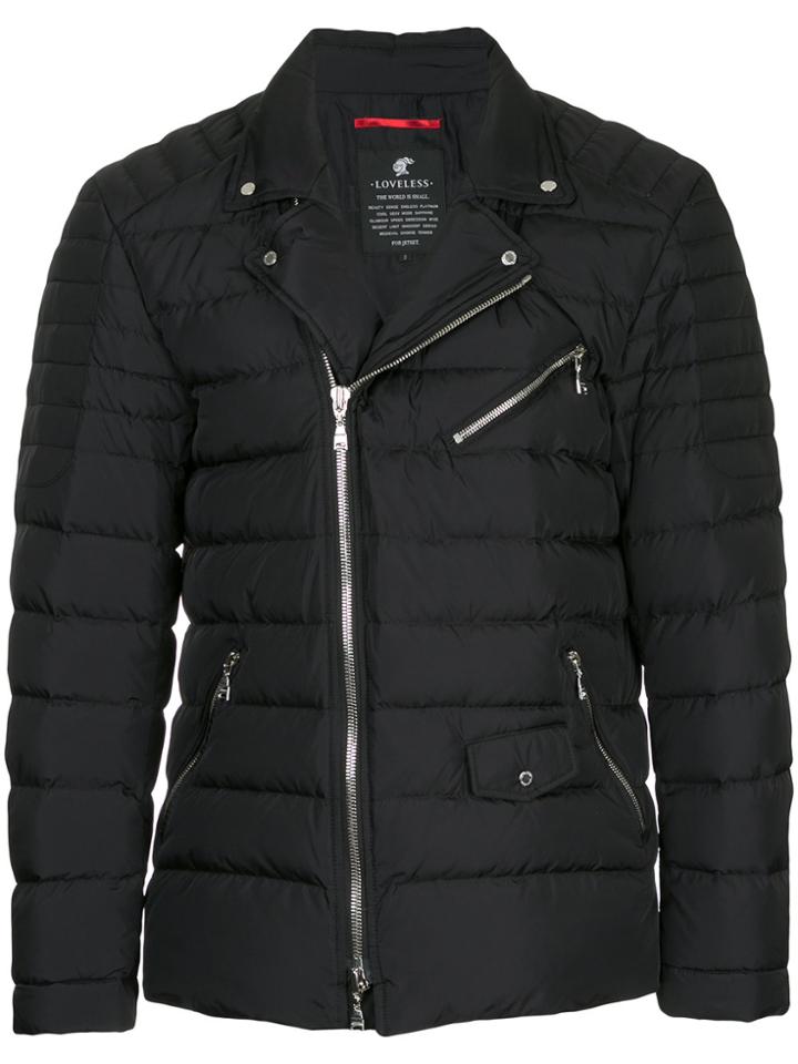 Loveless Zip Up Biker Jacket - Black