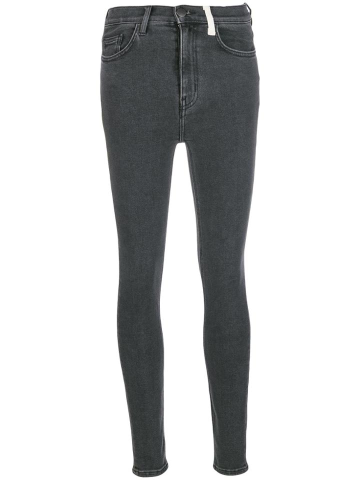 Current/elliott High Waist Skinny Jeans - Grey