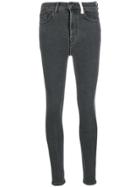 Current/elliott High Waist Skinny Jeans - Grey