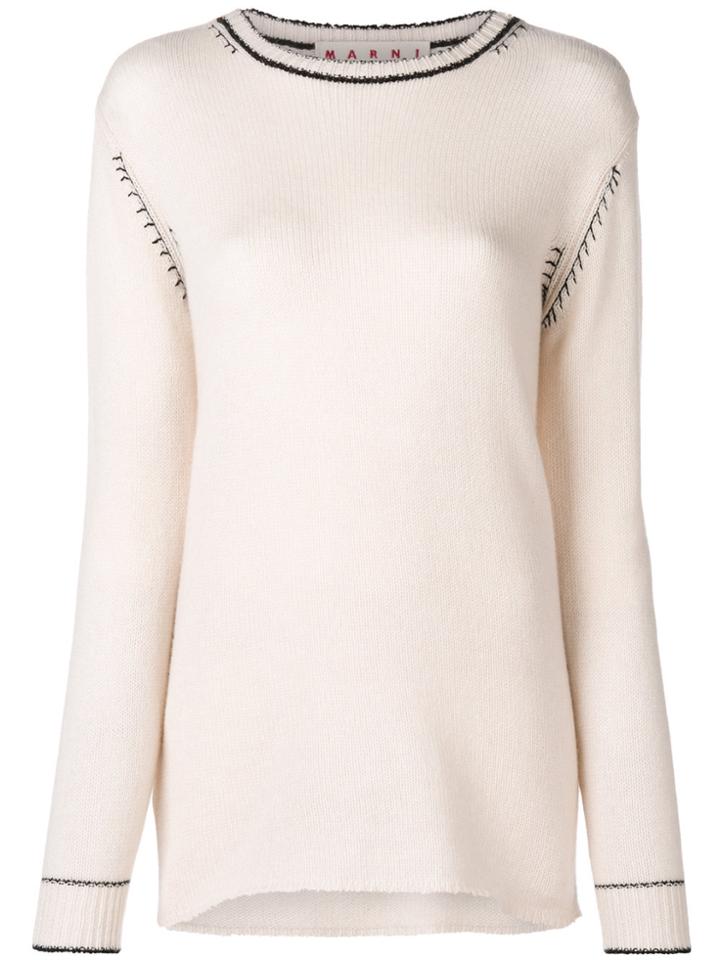 Marni Contrast-stitch Jumper - Nude & Neutrals