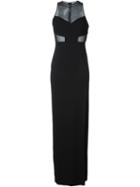 Emanuel Ungaro Mesh Panel Column Dress, Women's, Size: 40, Black, Viscose/spandex/elastane/polyester