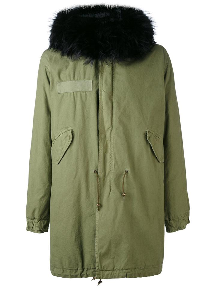 Mr & Mrs Italy - Army Long Parka - Men - Cotton/lamb Skin/rabbit Fur/racoon Fur - S, Green, Cotton/lamb Skin/rabbit Fur/racoon Fur