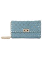 Valentino - Valentino Garavani Rockstud Spike Crossbody Bag - Women - Leather/metal - One Size, Blue, Leather/metal