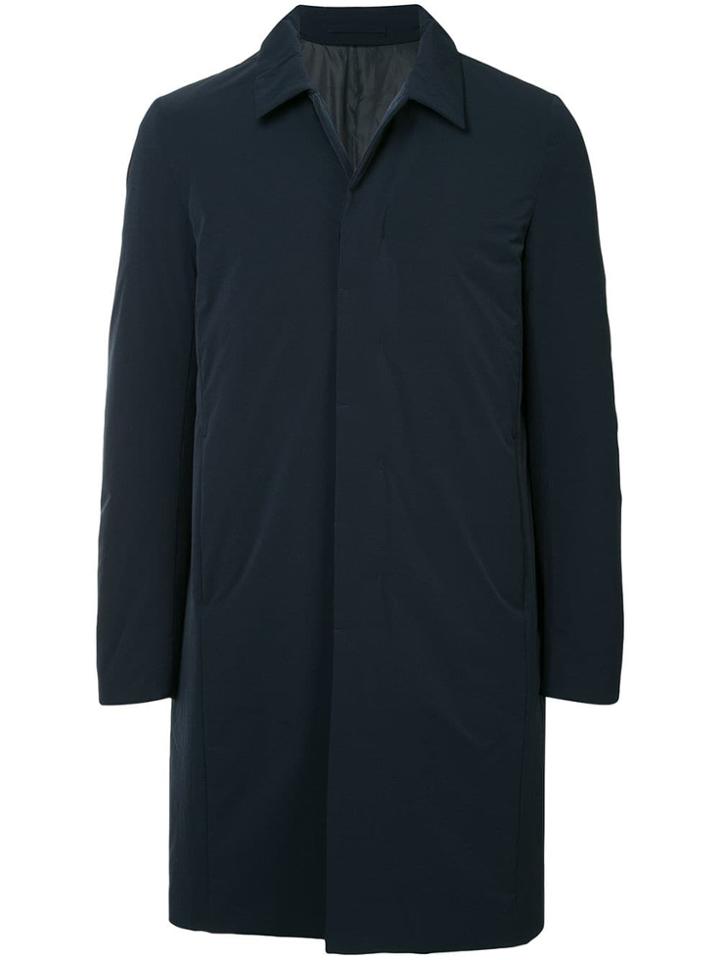 Attachment Boxy Single-breasted Coat - Blue