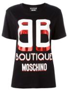 Boutique Moschino Logo Print T-shirt, Women's, Size: 40, Black, Cotton