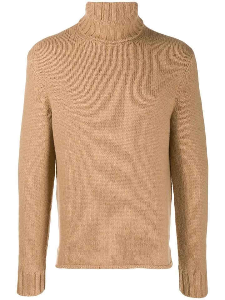 Z Zegna Chunky-knit Roll-neck Jumper - Brown